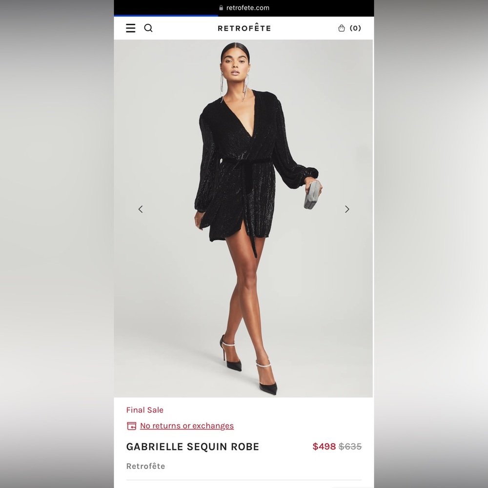 Retrofete black Gabrielle sequin robe